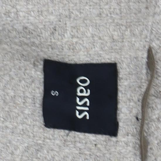 Oasis Women’s Beige Wool Blend Mid-Length Overcoat Size S