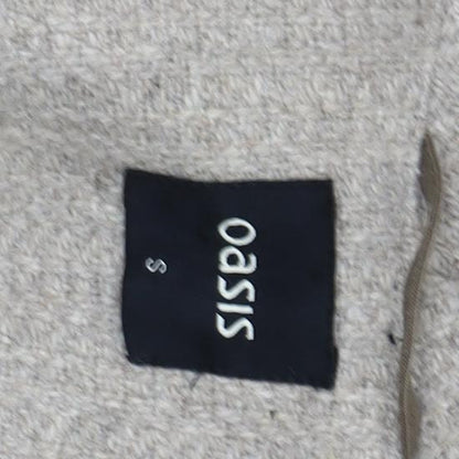 Oasis Women’s Beige Wool Blend Mid-Length Overcoat Size S