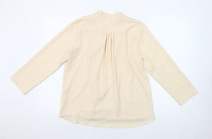 Traffic People Women’s Beige Wrap Blouse Long Sleeve Size M