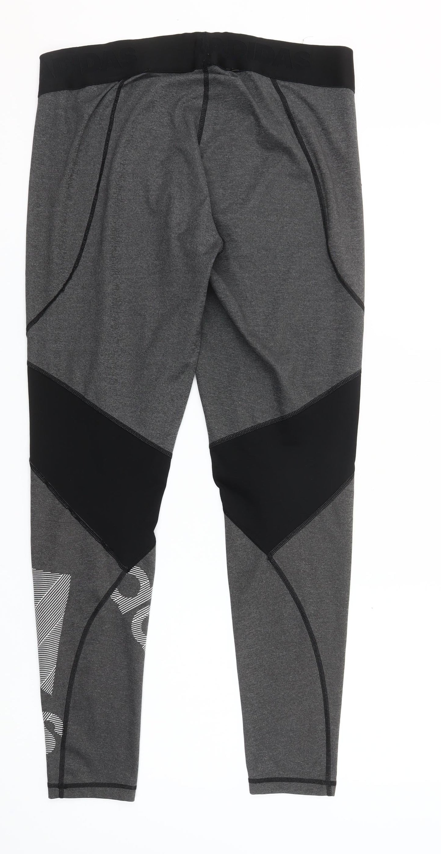 Adidas Womens Grey Sports Leggings Size M Slim Fit Gym Yoga