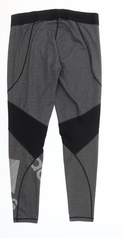 Adidas Womens Grey Sports Leggings Size M Slim Fit Gym Yoga
