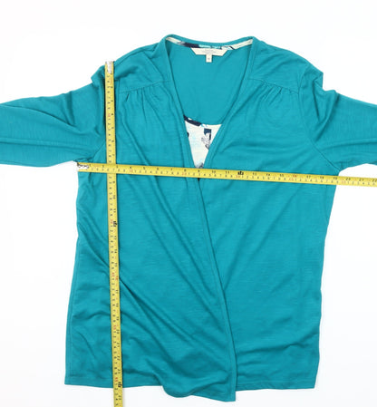 Debenhams Womens Blue Wrap Blouse Size 16 V-Neck 3/4 Sleeve
