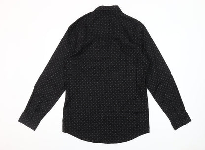 Dunnes Stores Men’s Black Slim Fit Geometric Long Sleeve Shirt M