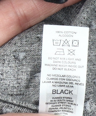 Dunnes Stores Men’s Black Slim Fit Geometric Long Sleeve Shirt M