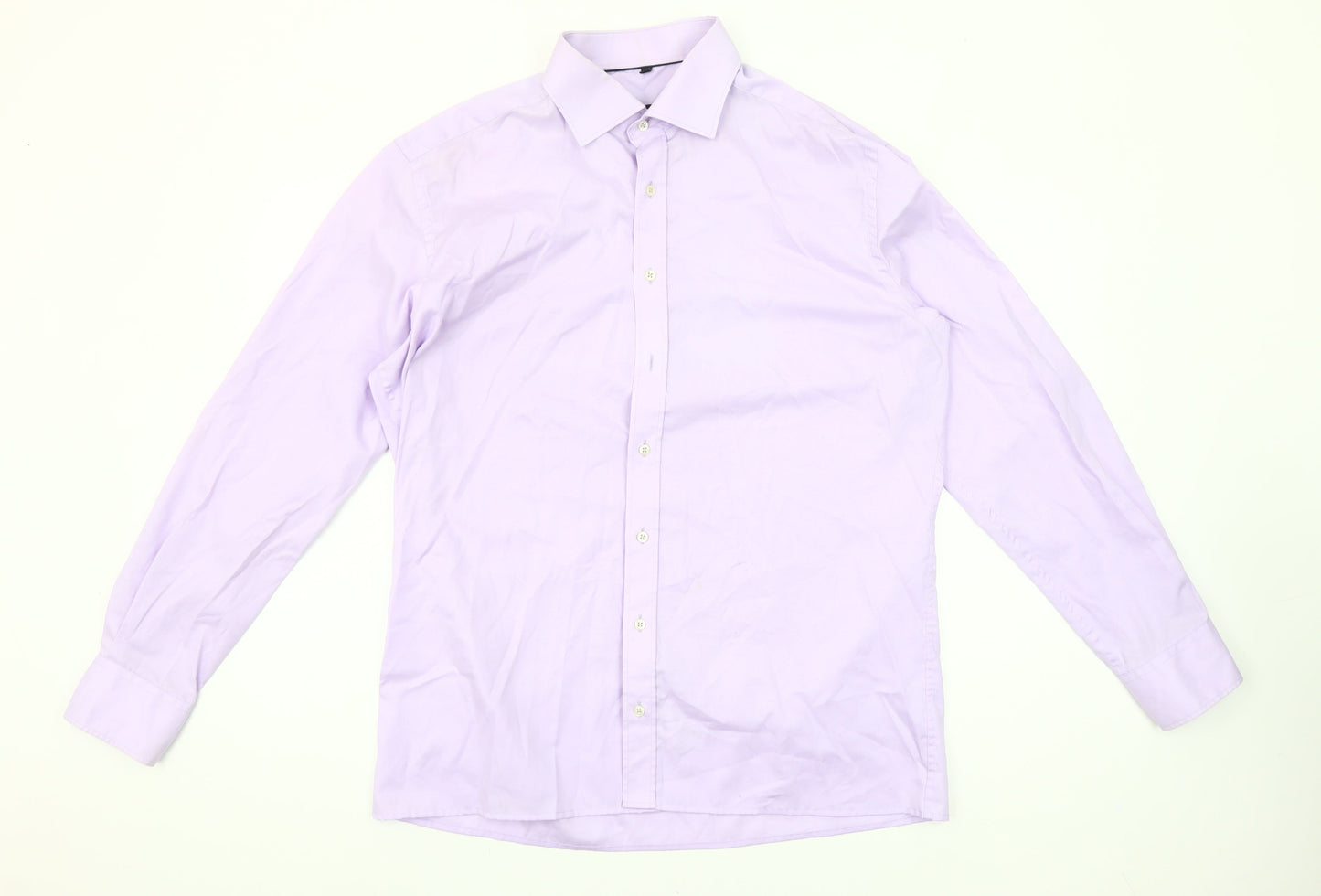 Eterna Men's Purple Modern Fit 16.5 Collar Formal Dress Shirt