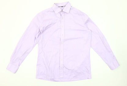 Eterna Men's Purple Modern Fit 16.5 Collar Formal Dress Shirt
