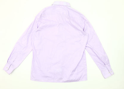 Eterna Men's Purple Modern Fit 16.5 Collar Formal Dress Shirt