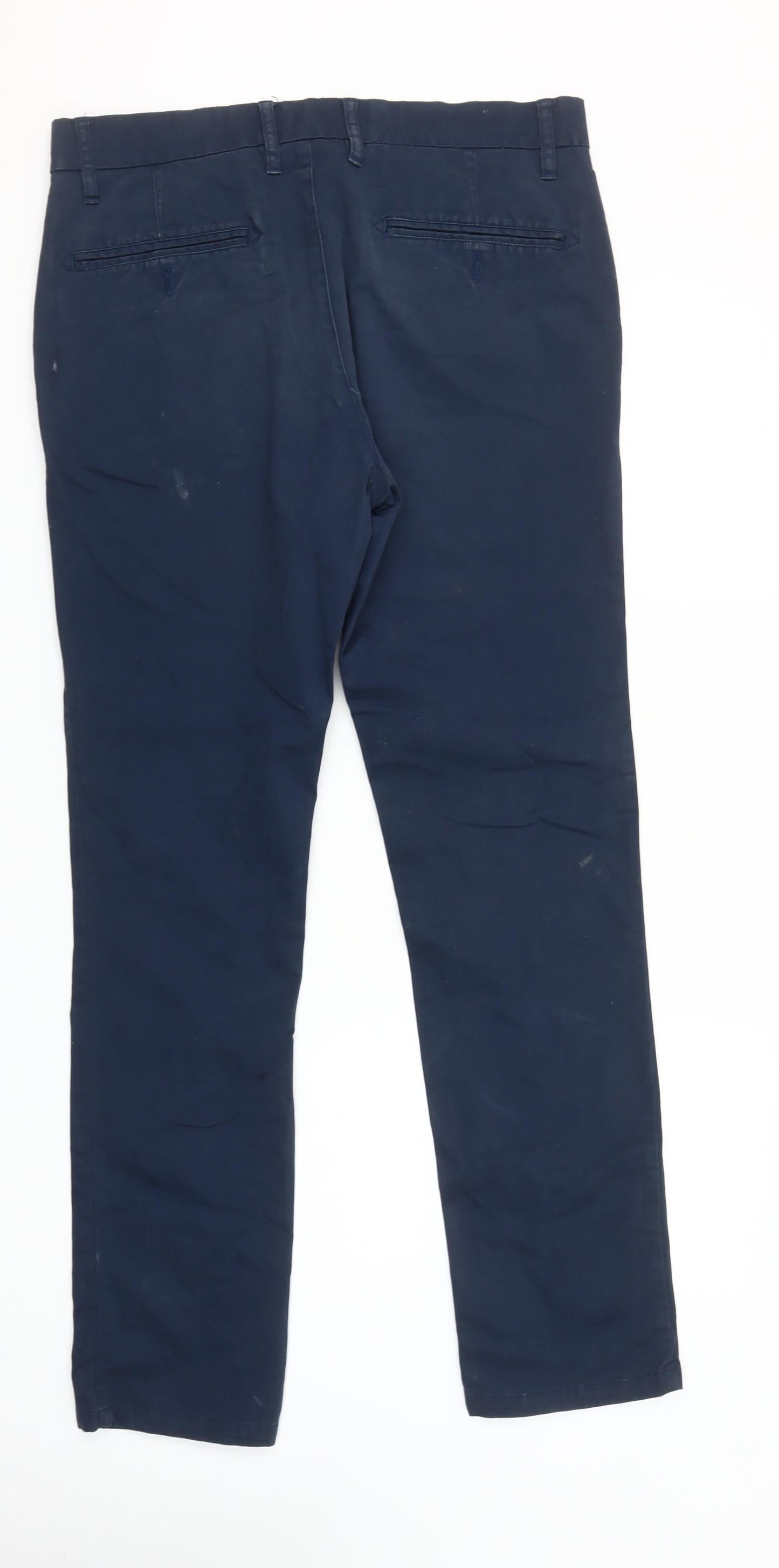 Vichi Mens Blue Chino Trousers 32W 30L Slim Fit Cotton Stretch