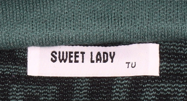 Sweet Lady Women’s Green Geometric Collared Long Sleeve Cardigan M
