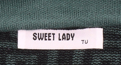 Sweet Lady Women’s Green Geometric Collared Long Sleeve Cardigan M