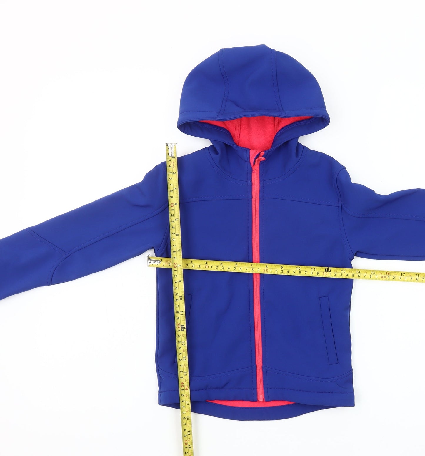 Zakti Boys Blue Softshell Hooded Jacket Coat 5-6Y Water Resistant