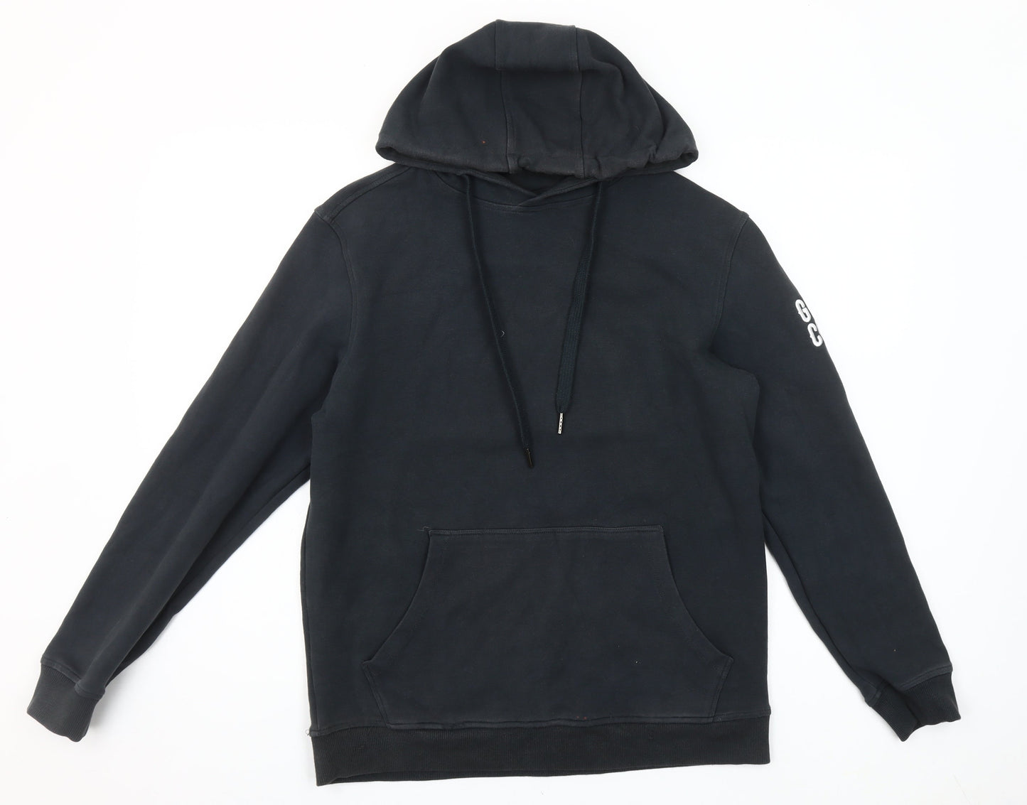 Gym+Coffee Women’s Black Pullover Hoodie Medium With Logo Accents
