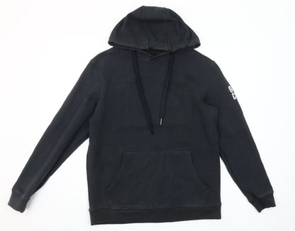 Gym+Coffee Women’s Black Pullover Hoodie Medium With Logo Accents