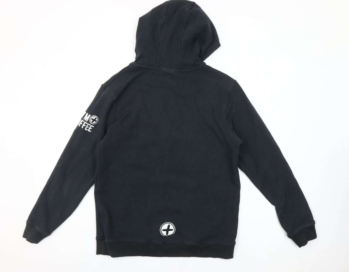 Gym+Coffee Women’s Black Pullover Hoodie Medium With Logo Accents