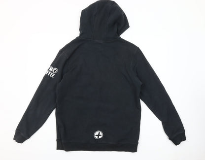 Gym+Coffee Women’s Black Pullover Hoodie Medium With Logo Accents
