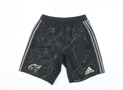 Adidas Men’s Black Small Rugby Training Shorts Elastic Waist Athletic
