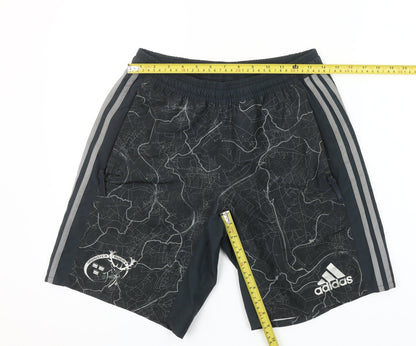 Adidas Men’s Black Small Rugby Training Shorts Elastic Waist Athletic
