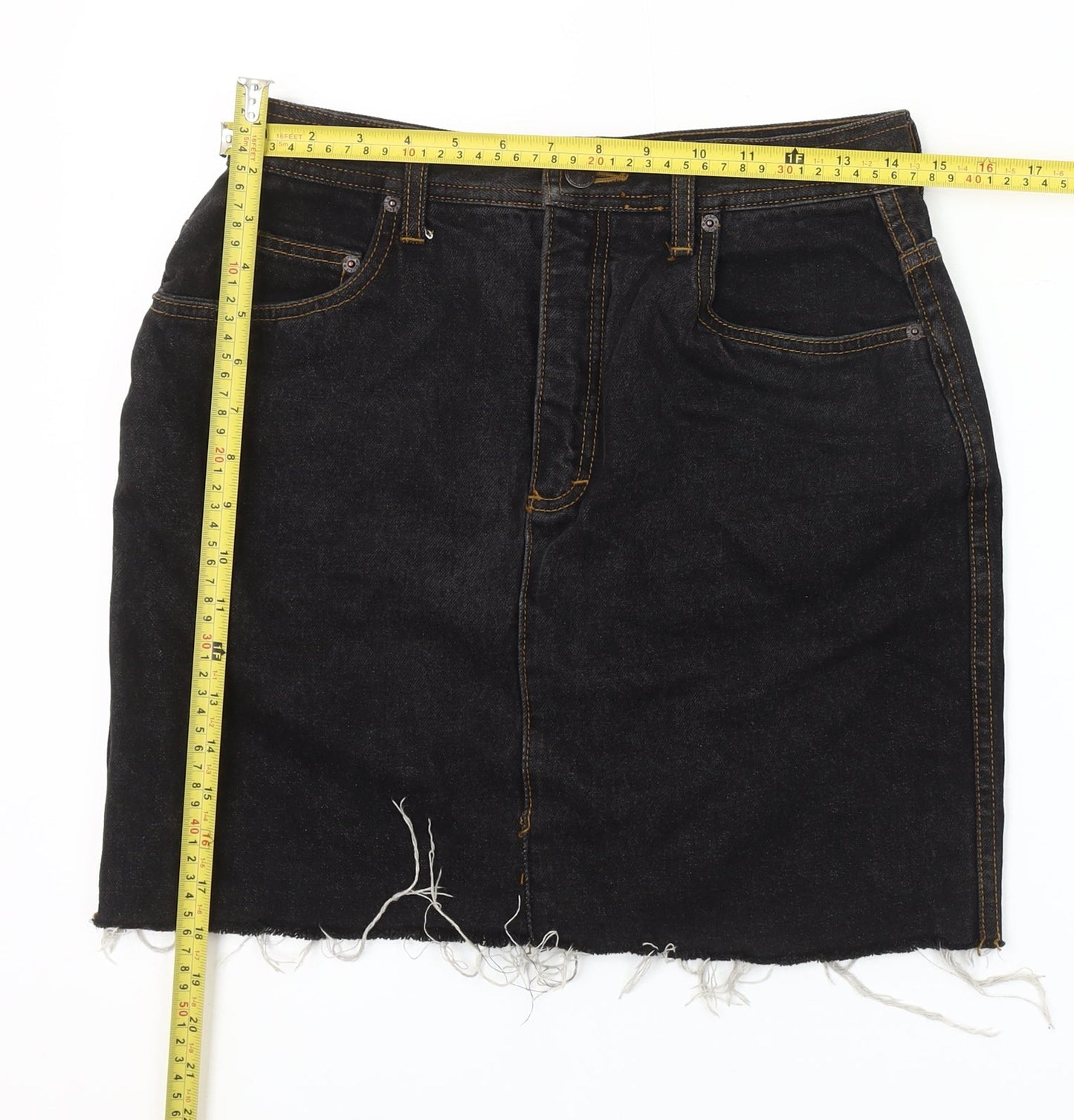 Esprit Women’s Black Denim Pencil Skirt Size 12 Mid Rise Casual