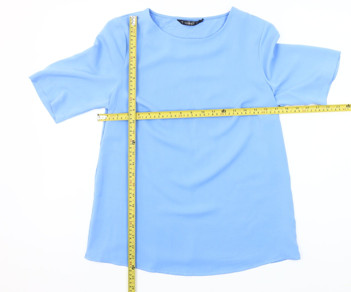 Dunnes Women’s Blue Short Sleeve Blouse Size S Regular Fit