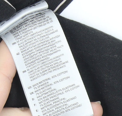 Adidas Men's Black Small Check Logo Graphic Cotton T-Shirt