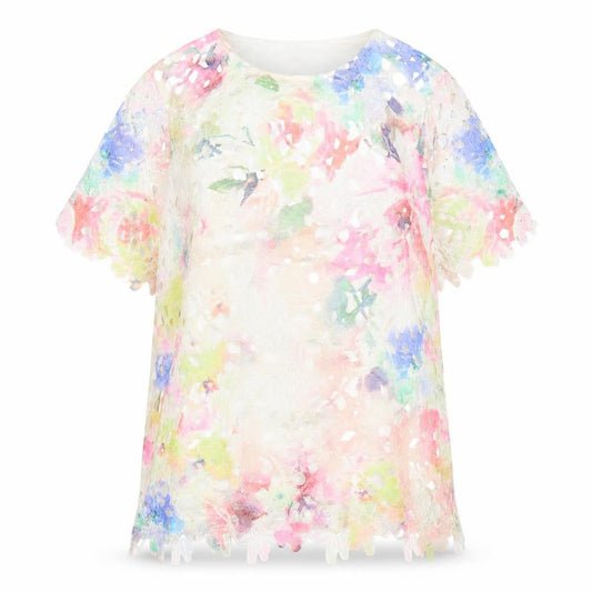 Casamia Women’s Multicoloured Floral Lace Tunic Blouse M