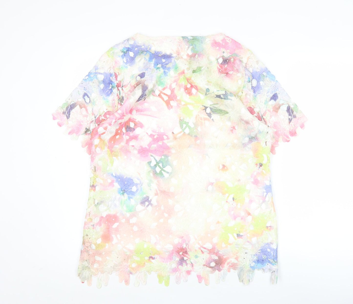 Casamia Women’s Multicoloured Floral Lace Tunic Blouse M