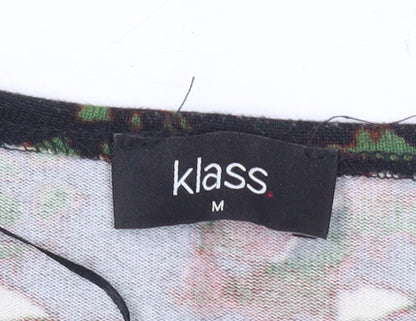 Klass Womens Multicoloured Floral Tunic Blouse M 3/4 Sleeve