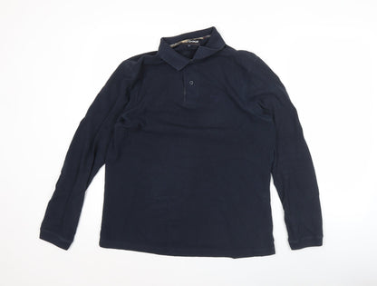 Barbour Men’s Blue Long Sleeve Polo Shirt Size M Cotton Classic