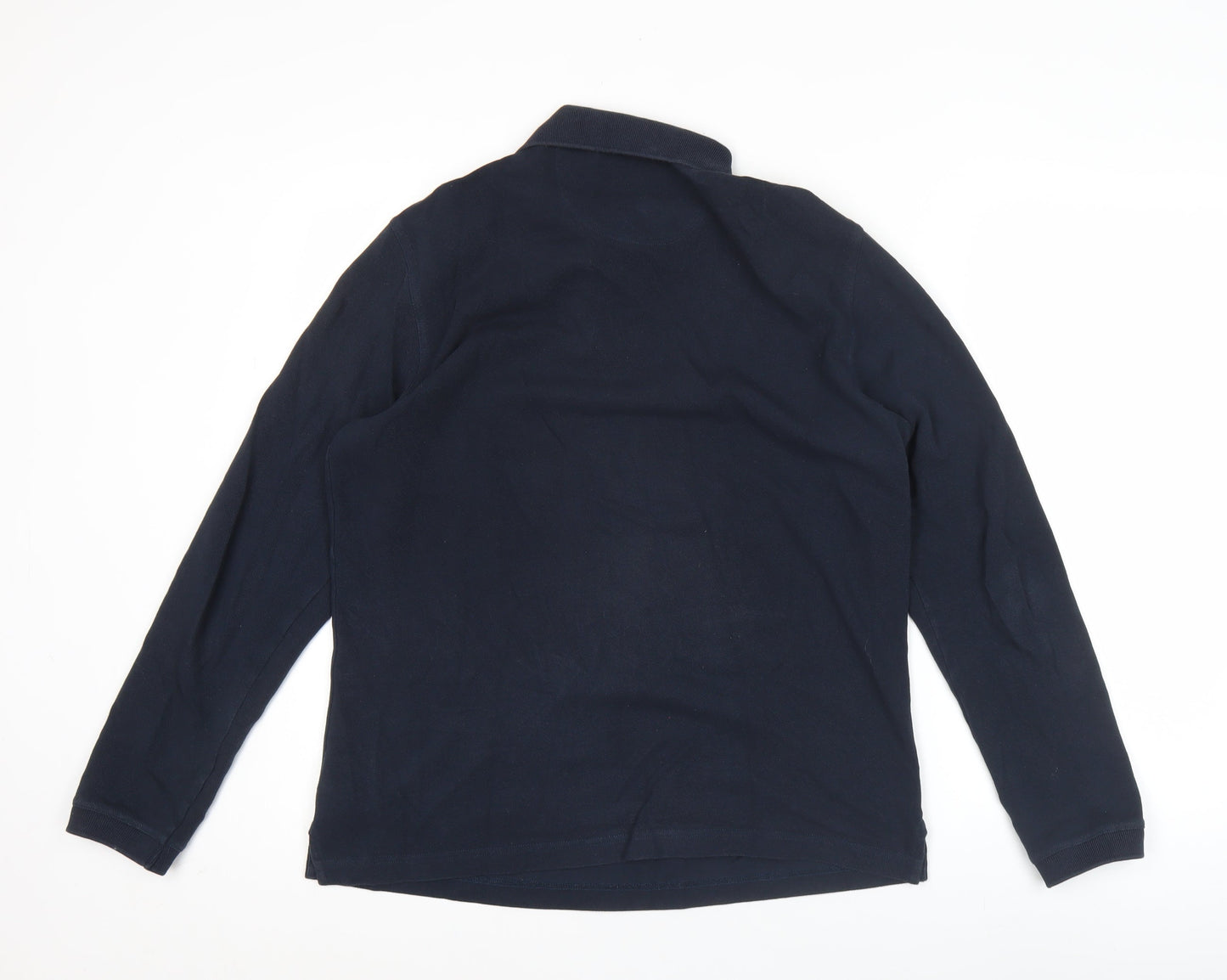 Barbour Men’s Blue Long Sleeve Polo Shirt Size M Cotton Classic