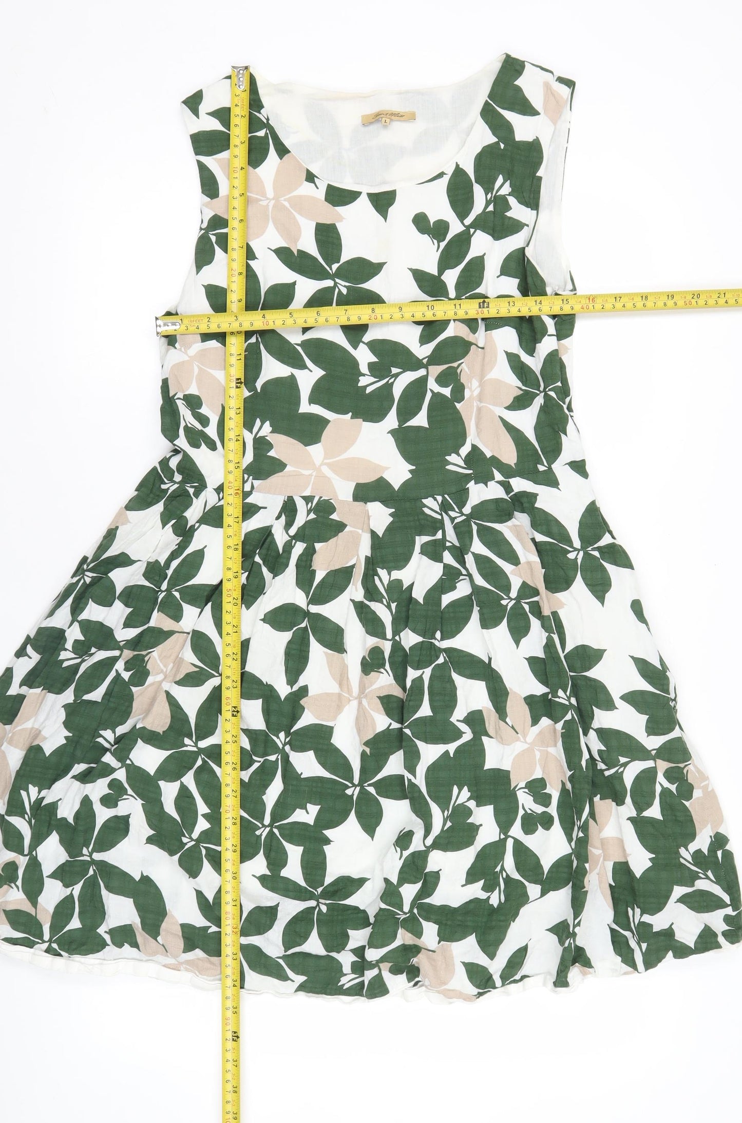 Sweet Miss Women’s Green Floral Fit & Flare Sleeveless Dress L