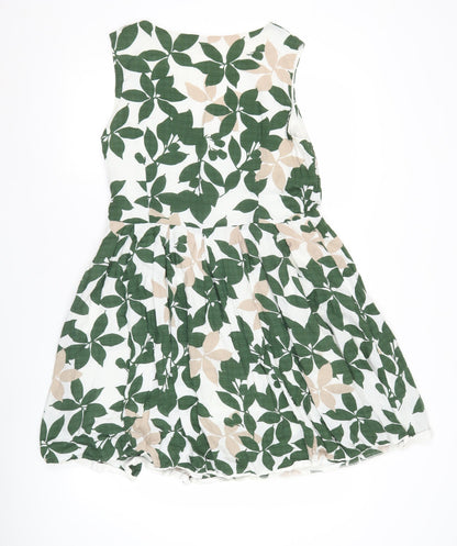 Sweet Miss Women’s Green Floral Fit & Flare Sleeveless Dress L
