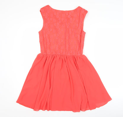 Tokyo Doll Women’s Pink Lace Skater Dress Size 12 Sleeveless Party