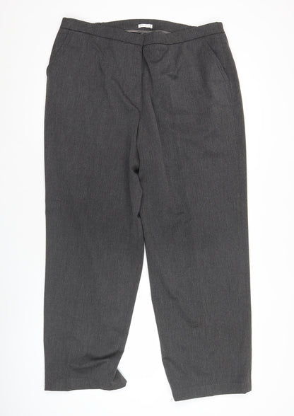 Eastex Womens Grey Wide-Leg Trousers Size 18 Lined Workwear