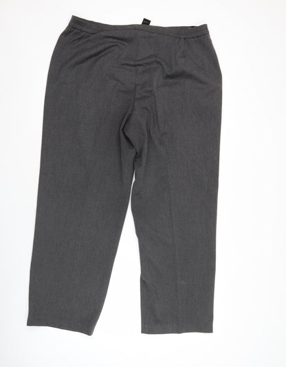 Eastex Womens Grey Wide-Leg Trousers Size 18 Lined Workwear