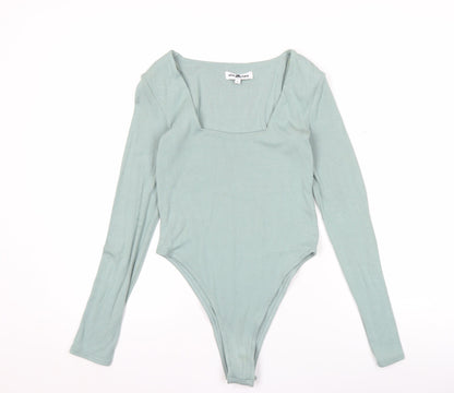4TH ARQ Women's Green Long Sleeve Square Neck Bodysuit Size S
