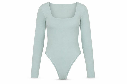 4th & Reckless Women's Green Long Sleeve Square Neck Bodysuit Size S