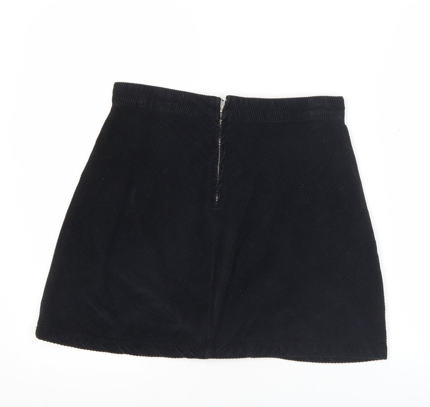 Glassons Womens Black Corduroy A-Line Mini Skirt Size 8