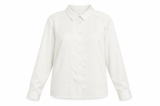 Viyella Womens White Polyester Long Sleeve Collared Blouse Size 12