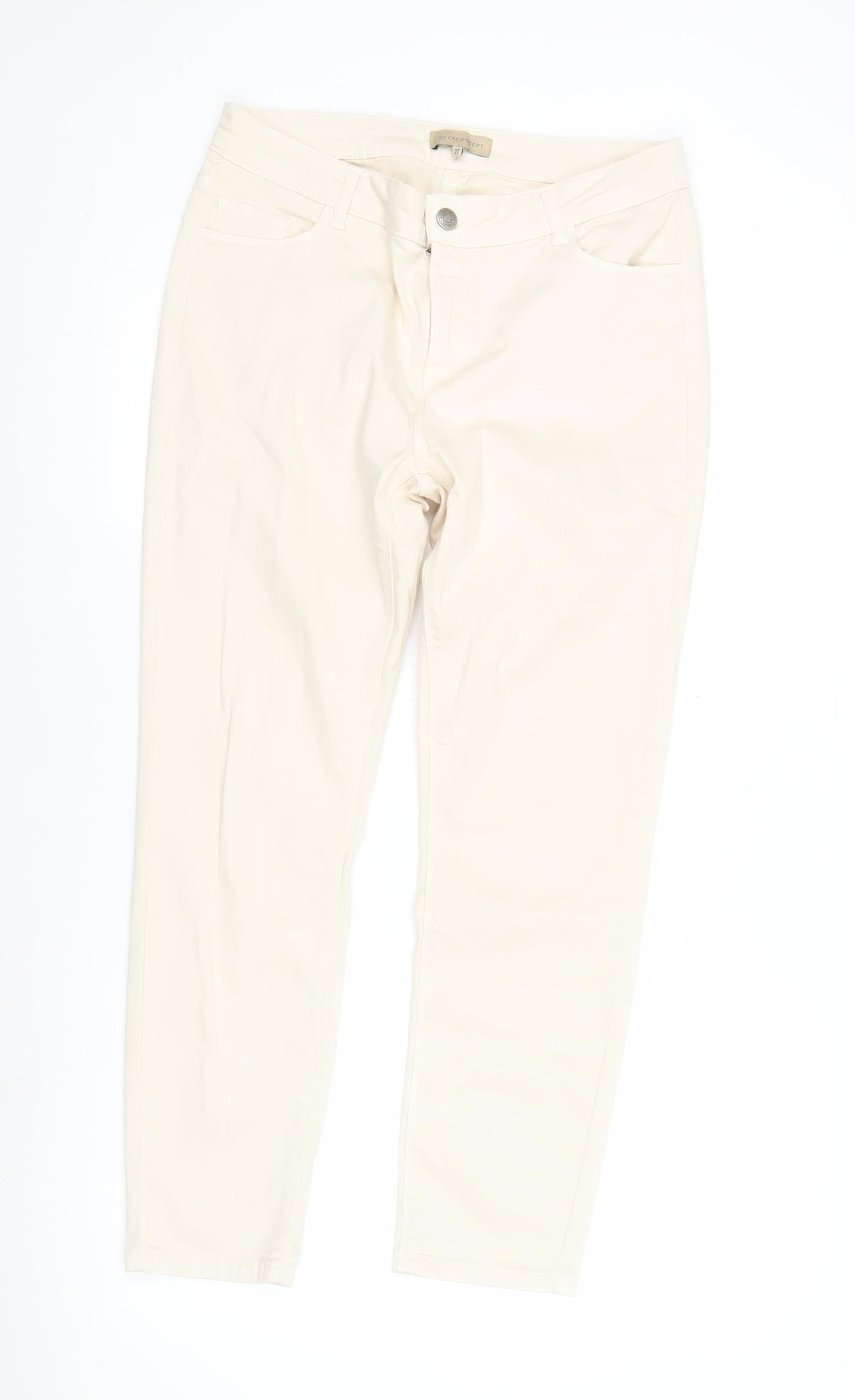 Soyaconcept Womens Ivory Skinny Slim Fit Jeans Size 14 Regular