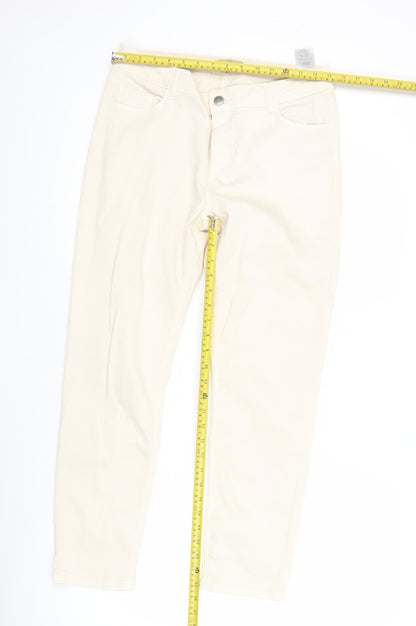 Soyaconcept Womens Ivory Skinny Slim Fit Jeans Size 14 Regular