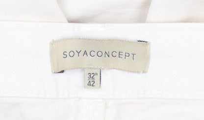 Soyaconcept Womens Ivory Skinny Slim Fit Jeans Size 14 Regular