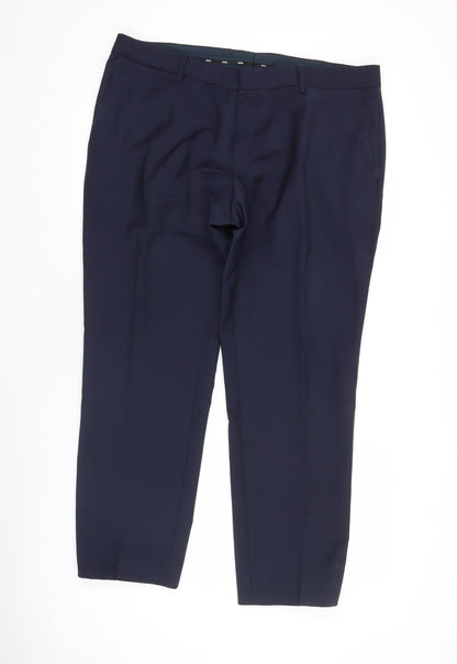 BOSS Men’s Blue Slim Fit Wool Blend Dress Pants Size 27