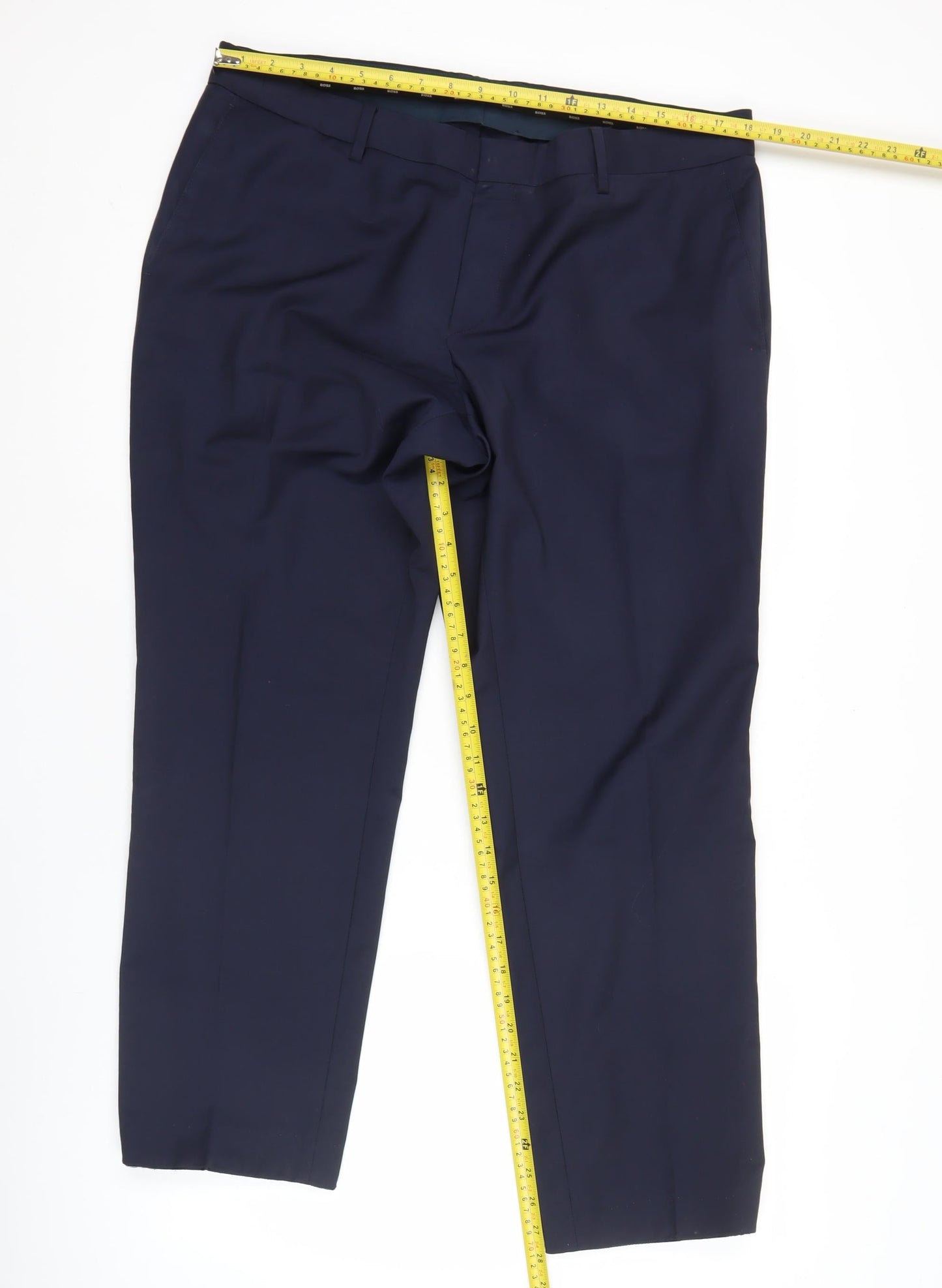 BOSS Men’s Blue Slim Fit Wool Blend Dress Pants Size 27