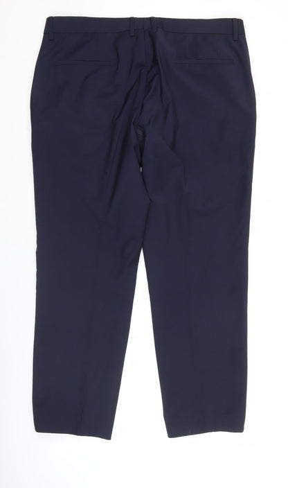 BOSS Men’s Blue Slim Fit Wool Blend Dress Pants Size 27