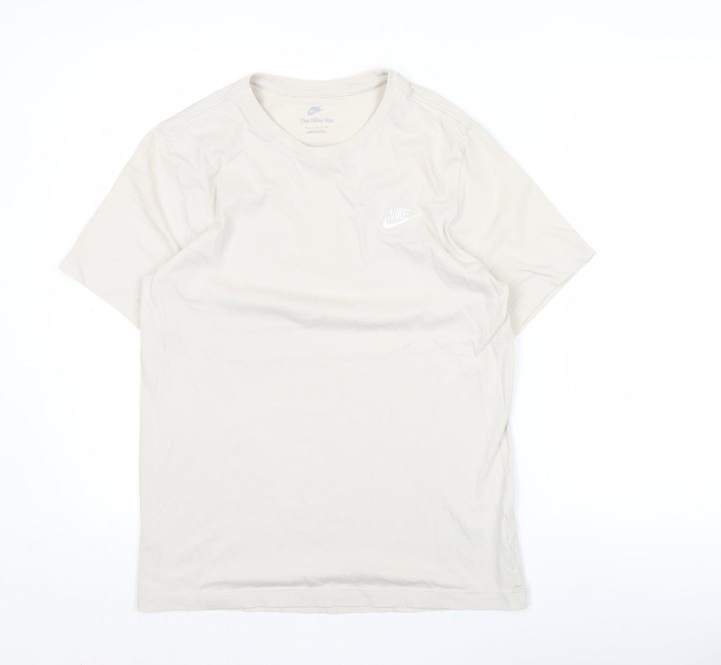 Nike Men's Beige Short Sleeve Crew Neck Cotton T-Shirt Size M