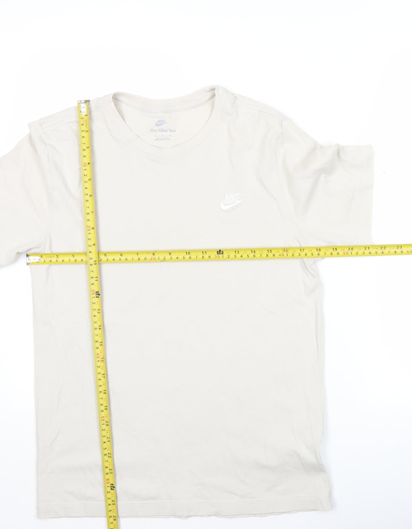 Nike Men's Beige Short Sleeve Crew Neck Cotton T-Shirt Size M