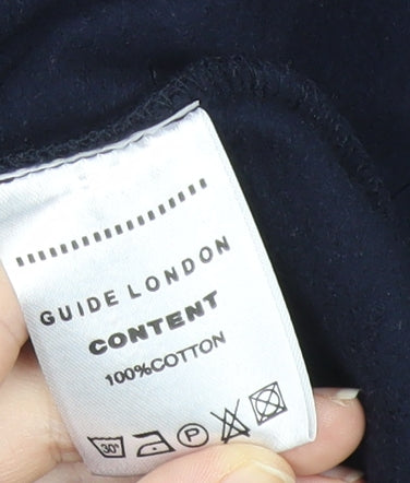 Guide London Men’s Blue Pullover Hoodie L Cotton Casual