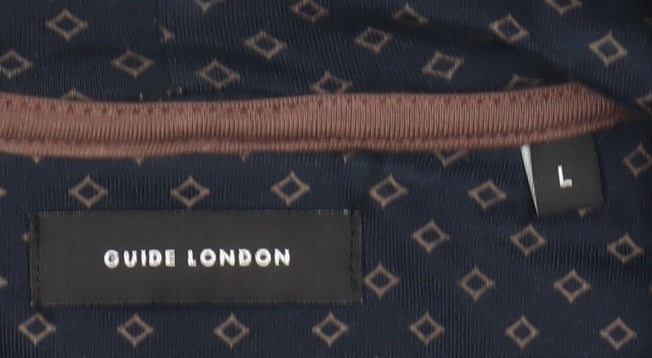 Guide London Men’s Blue Pullover Hoodie L Cotton Casual