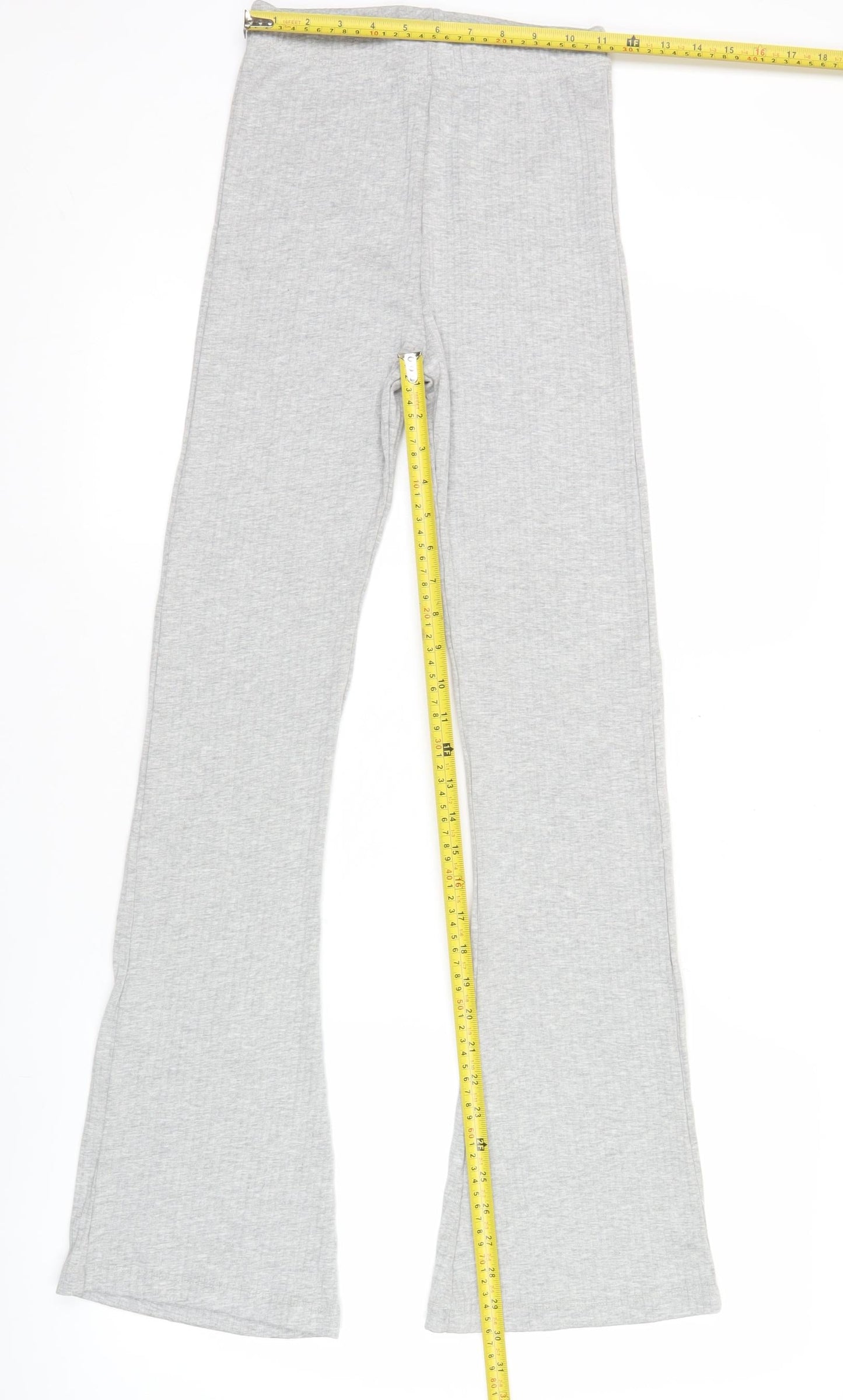 MG Womens Grey Jersey Cotton Blend Leggings Size 10 Slim Fit