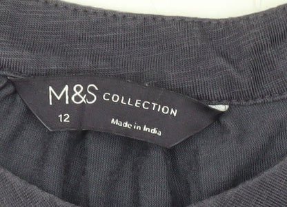 Marks and Spencer Women’s Purple Blouse Size 12 Long Sleeve